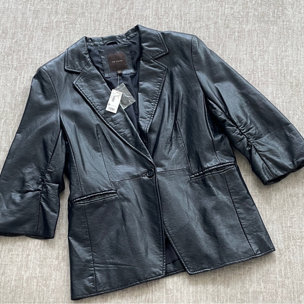 The Limited Black Faux Leather Blazer